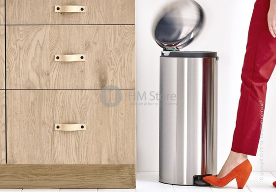 Ведро для мусора Brabantia Pedal Bin NewIcon 30 л, Matt Steel Fingerprint Proof