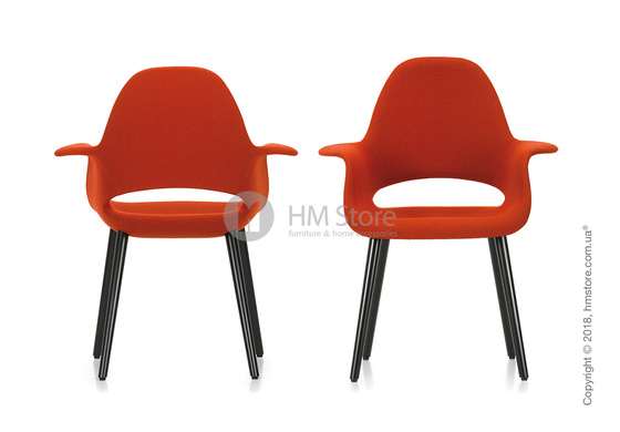 Кресло Vitra Organic Conference black legs, Hopsak Red Poppy Red