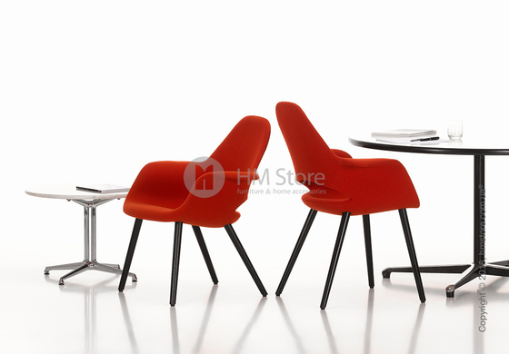 Кресло Vitra Organic Conference black legs, Hopsak Red Poppy Red