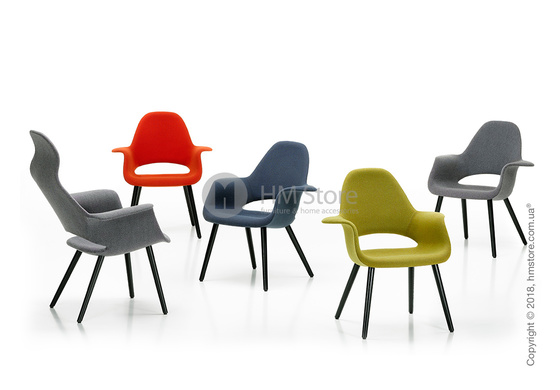 Кресло Vitra Organic Conference black legs, Hopsak Red Poppy Red