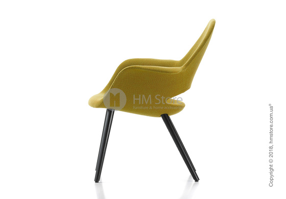 Кресло Vitra Organic Conference black legs, Hopsak Yellow Pastel Green
