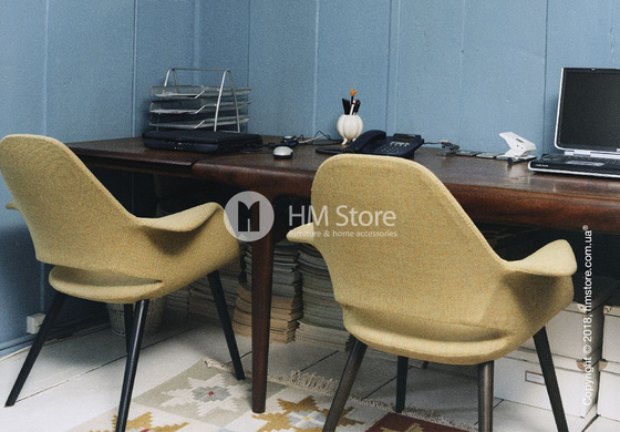 Кресло Vitra Organic Conference black legs, Hopsak Yellow Pastel Green