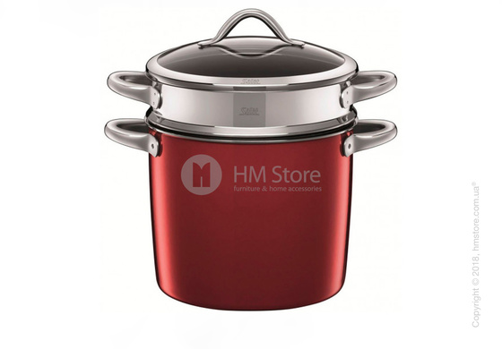 Кастрюля с крышкой и вставкой Silit коллекция Vitaliano 8,5 л, Rosso