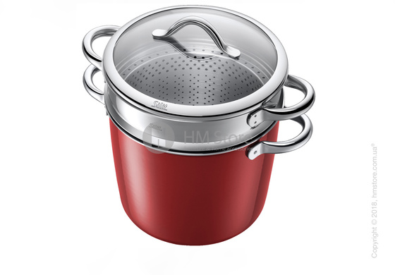 Кастрюля с крышкой и вставкой Silit коллекция Vitaliano 8,5 л, Rosso