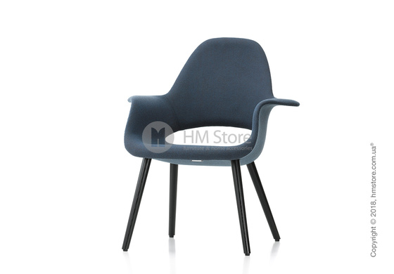 Кресло Vitra Organic Conference black legs, Hopsak Blue Moor Brown