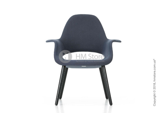 Кресло Vitra Organic Conference black legs, Hopsak Blue Moor Brown