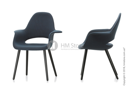 Кресло Vitra Organic Conference black legs, Hopsak Blue Moor Brown