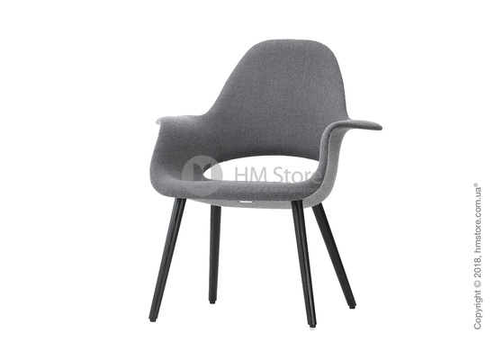 Кресло Vitra Organic Conference black legs, Hopsak Ice Blue Moor Brown