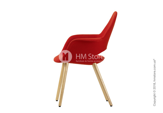 Кресло Vitra Organic Conference oak legs, Hopsak Red Poppy Red