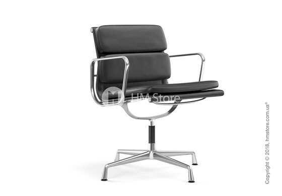 Кресло Vitra Soft Pad Chair EA 207, Leather Asphalt Dark Grey