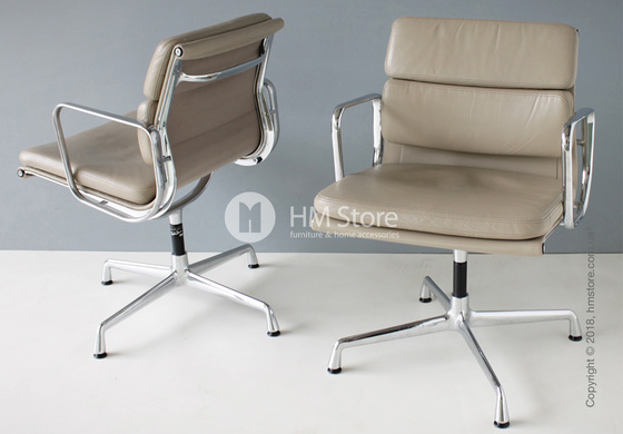 Кресло Vitra Soft Pad Chair EA 207, Leather Sand Mauve Grey