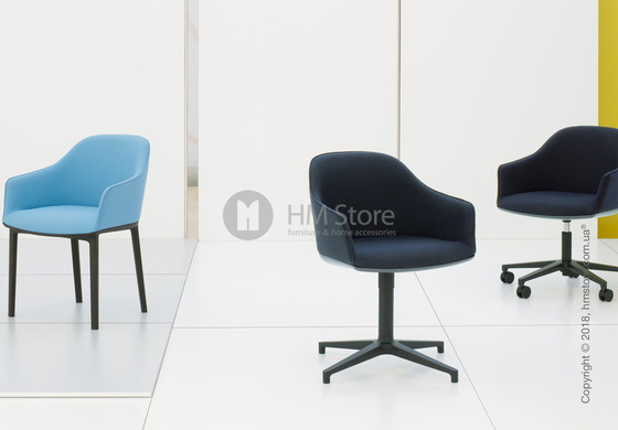 Кресло Vitra Softshell Chair five-star base, Moss Warmgrey Black
