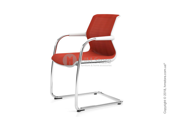 Кресло Vitra Unix Chair Cantilever soft grey frame, Diamond Mesh Brick