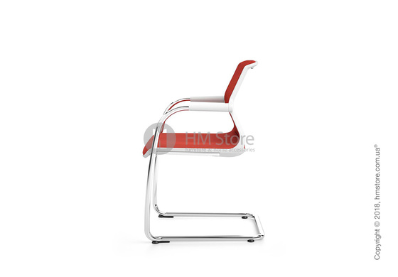 Кресло Vitra Unix Chair Cantilever soft grey frame, Diamond Mesh Brick