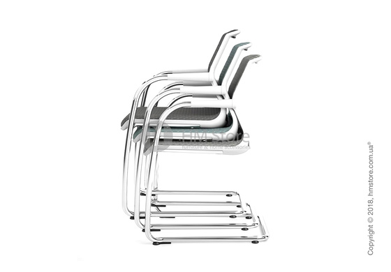 Кресло Vitra Unix Chair Cantilever soft grey frame, Diamond Mesh Brick