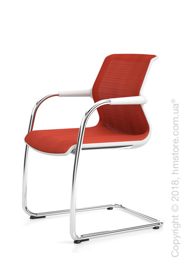 Кресло Vitra Unix Chair Cantilever soft grey frame, Diamond Mesh Brick