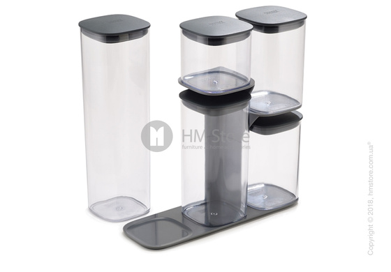 Набор емкостей на подставке Joseph Joseph Podium 5 предметов, Grey