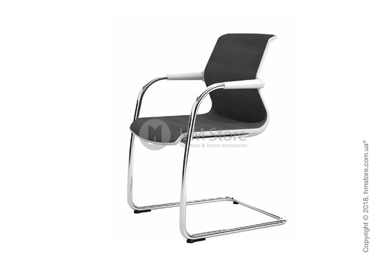 Кресло Vitra Unix Chair Cantilever soft grey frame, Diamond Mesh Nero