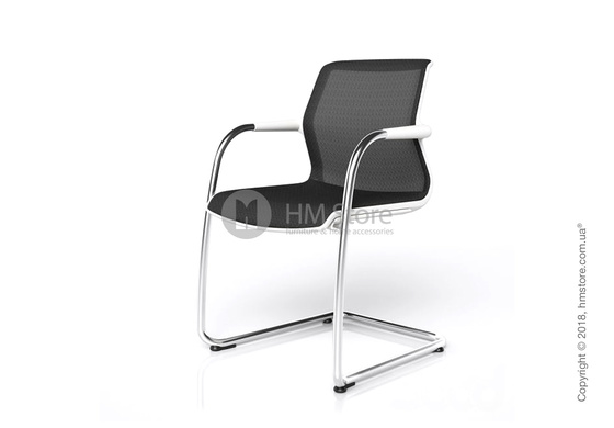 Кресло Vitra Unix Chair Cantilever soft grey frame, Diamond Mesh Nero