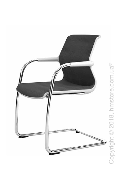 Кресло Vitra Unix Chair Cantilever soft grey frame, Diamond Mesh Nero