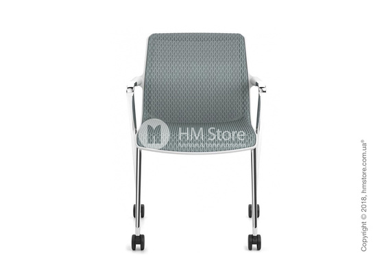 Кресло Vitra Unix Chair four-legged base with castors soft grey frame, Diamond Mesh Ice Grey Кресло Vitra Unix Chair four-legged base with castors soft grey frame, Diamond Mesh Ice Grey