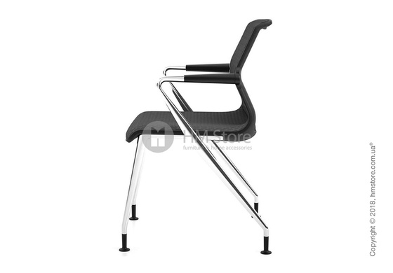 Кресло Vitra Unix Chair four-legged base with glides dark frame, Diamond Mesh Asphalt