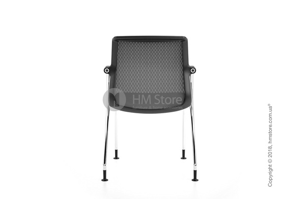 Кресло Vitra Unix Chair four-legged base with glides dark frame, Diamond Mesh Asphalt