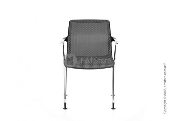 Кресло Vitra Unix Chair four-legged base with glides dark frame, Diamond Mesh Asphalt