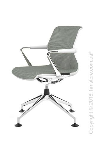 Кресло Vitra Unix Chair four-star base soft grey frame, Diamond Mesh Ice Grey