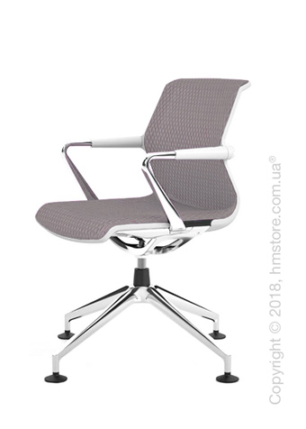 Кресло Vitra Unix Chair four-star base soft grey frame, Diamond Mesh Mauve Grey