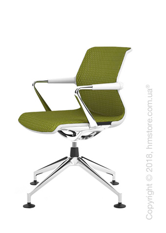 Кресло Vitra Unix Chair four-star base soft grey frame, Diamond Mesh Avocado