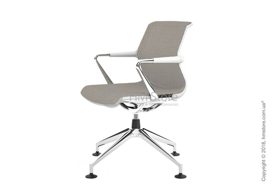 Кресло Vitra Unix Chair four-star base soft grey frame, Diamond Mesh Soft Grey