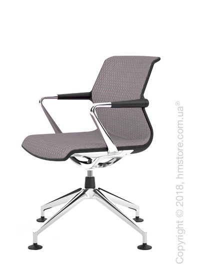 Кресло Vitra Unix Chair four-star base dark frame, Diamond Mesh Mauve Grey
