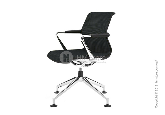 Кресло Vitra Unix Chair four-star base dark frame, Diamond Mesh Asphalt