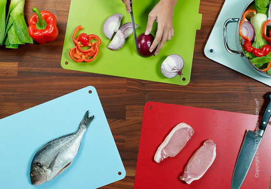 Разделочная доска стеклянная со сменными ковриками Joseph Joseph Food Station, 4 шт.