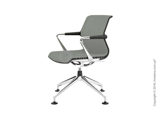 Кресло Vitra Unix Chair four-star base dark frame, Diamond Mesh Ice Grey
