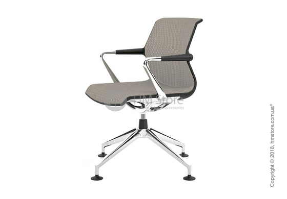 Кресло Vitra Unix Chair four-star base dark frame, Diamond Mesh Soft Grey
