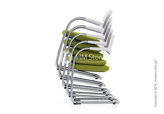 Кресло Vitra Visavis 2 Chair soft light back, Plano Dark Grey