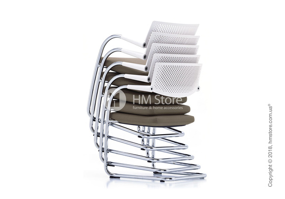 Кресло Vitra Visavis 2 Chair soft light back, Plano Nero 