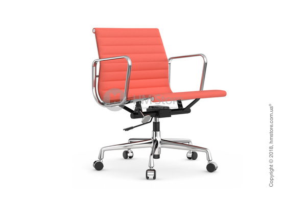 Кресло Vitra Aluminium Chair EA 117, Fabric Poppy Red Ivory