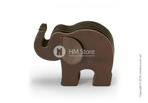 Подставка для ручек Graf von Faber-Castell, Elephant Made From Natural Leather, Dark Brown Medium
