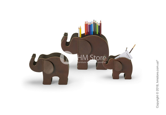 Подставка для ручек Graf von Faber-Castell, Elephant Made From Natural Leather, Dark Brown Medium
