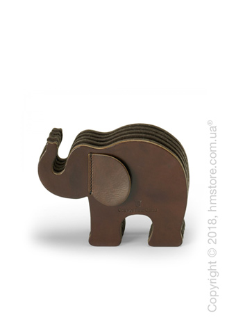 Подставка для ручек Graf von Faber-Castell, Elephant Made From Natural Leather, Dark Brown Medium