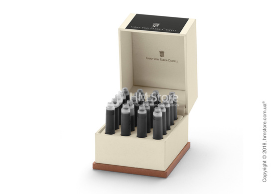 Набор сменных картриджей Graf von Faber-Castell для перьевой ручки, 20 предметов, Carbon Black