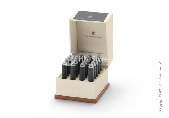 Набор сменных картриджей Graf von Faber-Castell для перьевой ручки, 20 предметов, Stone Grey Набор сменных картриджей Graf von Faber-Castell для перьевой ручки, 20 предметов, Stone Grey