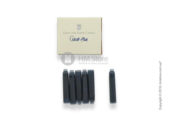 Набор сменных картриджей Graf von Faber-Castell для перьевой ручки, 6 предметов, Cobalt Blue