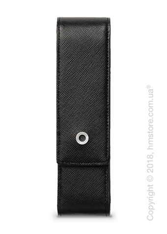 Кожаный пенал для ручек Graf von Faber-Castell Case With Magnetic Catch For 2 Pen Epsom, Black Saffiano