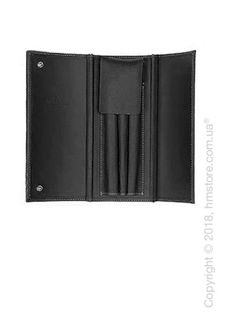 Кожаный пенал Graf von Faber-Castell Case For 3 Pens Epsom, Black Grained Leather