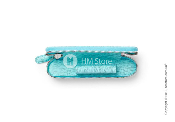 Кожаный пенал для ручки Graf von Faber-Castell Standard Case For 1 Pen With Zipper Epsom, Turquoise