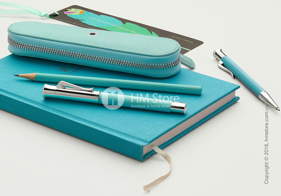 Кожаный пенал для ручки Graf von Faber-Castell Standard Case For 1 Pen With Zipper Epsom, Turquoise